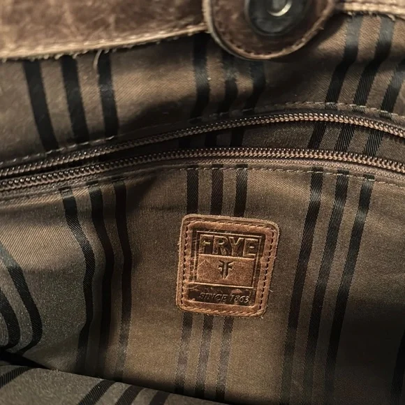 Frye Brown Leather Shoulder Bag with Structured Design - Picture 5 of 15